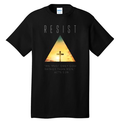 Resist The Great Reset Christian Conservative NWO Tall T-Shirt