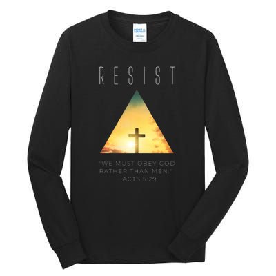 Resist The Great Reset Christian Conservative NWO Tall Long Sleeve T-Shirt