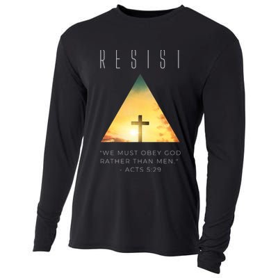 Resist The Great Reset Christian Conservative NWO Cooling Performance Long Sleeve Crew