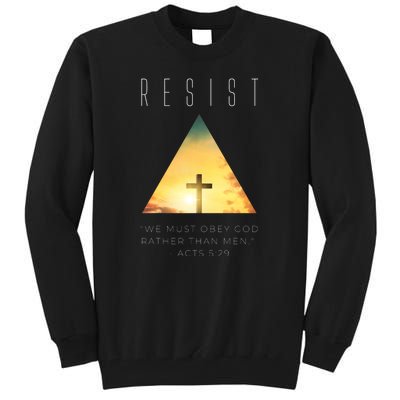 Resist The Great Reset Christian Conservative NWO Tall Sweatshirt