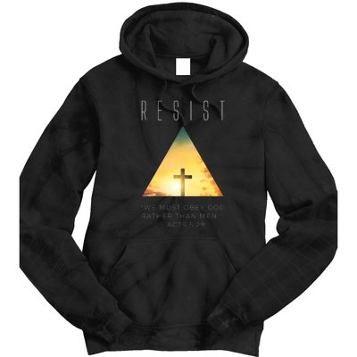 Resist The Great Reset Christian Conservative NWO Tie Dye Hoodie