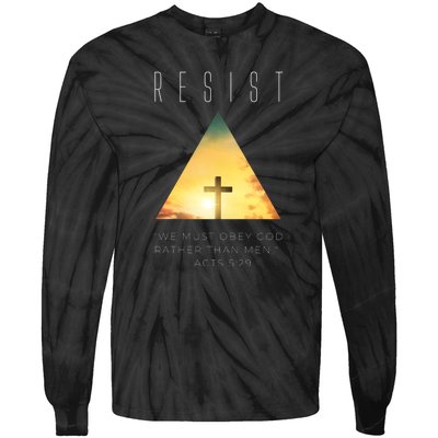 Resist The Great Reset Christian Conservative NWO Tie-Dye Long Sleeve Shirt