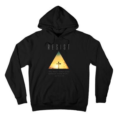 Resist The Great Reset Christian Conservative NWO Tall Hoodie