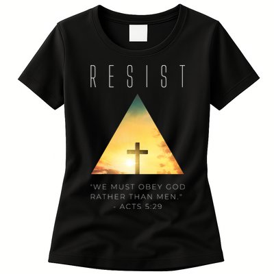 Resist The Great Reset Christian Conservative NWO Womens T-Shirt