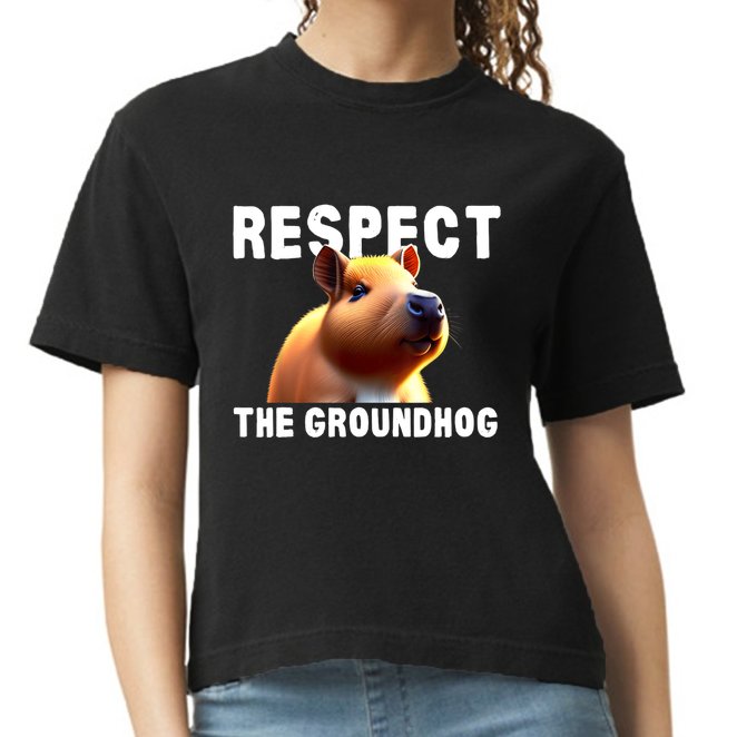 Respect The Groundhog GroundHog Day Comfort Colors Boxy T-Shirt