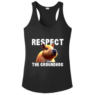Respect The Groundhog GroundHog Day Ladies PosiCharge Competitor Racerback Tank