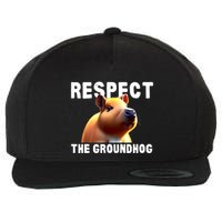 Respect The Groundhog GroundHog Day Wool Snapback Cap