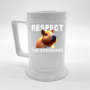 Respect The Groundhog GroundHog Day Beer Stein