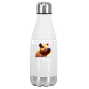 Respect The Groundhog GroundHog Day Stainless Steel Insulated Water Bottle