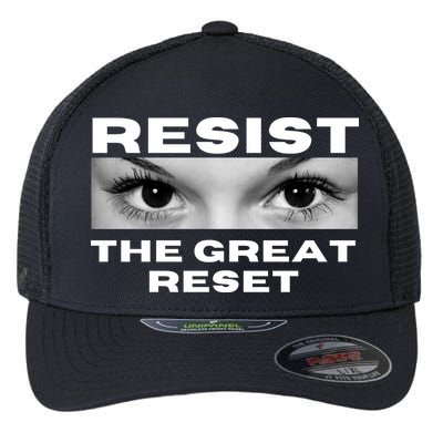 Resist The Great Reset MAGA Conservative Flexfit Unipanel Trucker Cap