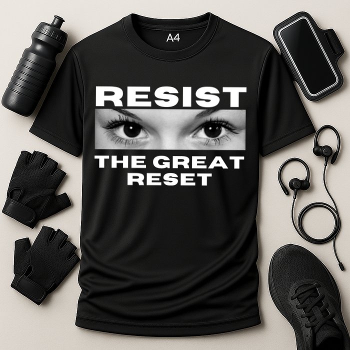 Resist The Great Reset MAGA Conservative Cooling Performance Crew T-Shirt