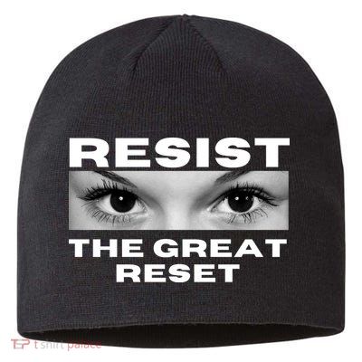 Resist The Great Reset MAGA Conservative Sustainable Beanie