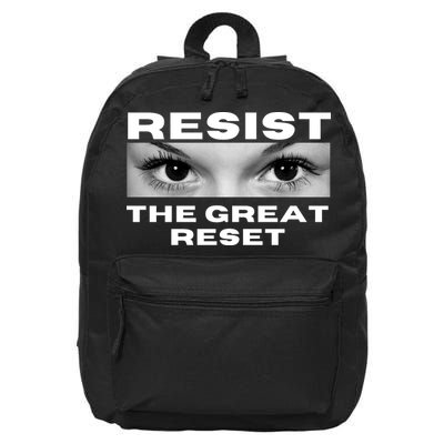 Resist The Great Reset MAGA Conservative 16 in Basic Backpack