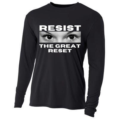Resist The Great Reset MAGA Conservative Cooling Performance Long Sleeve Crew