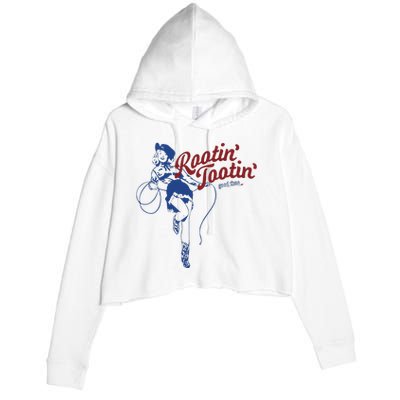 Rootin Tootin Good Time Funny Cowgirl Saying Crop Fleece Hoodie