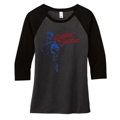 Rootin Tootin Good Time Funny Cowgirl Saying Women's Tri-Blend 3/4-Sleeve Raglan Shirt