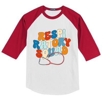 Respiratory Therapist Graphic Respiratory Squad Gift Kids Colorblock Raglan Jersey