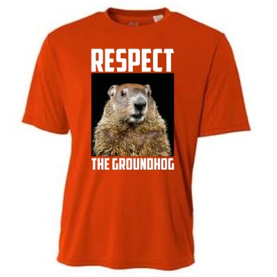 Respect The Groundhog Woodchuck Photo Ground Hog Day Cooling Performance Crew T-Shirt