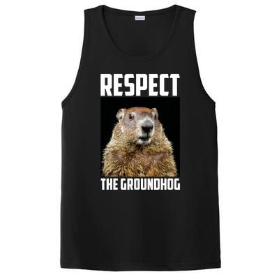 Respect The Groundhog Woodchuck Photo Ground Hog Day PosiCharge Competitor Tank