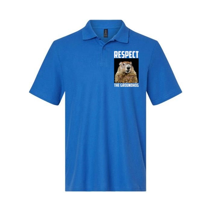 Respect The Groundhog Woodchuck Photo Ground Hog Day Softstyle Adult Sport Polo