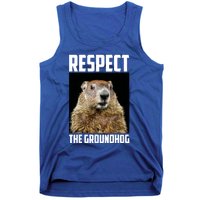 Respect The Groundhog Woodchuck Photo Ground Hog Day Tank Top