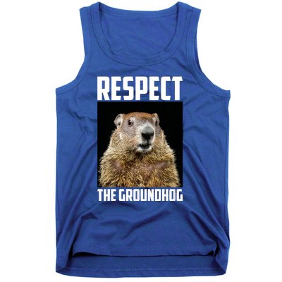 Respect The Groundhog Woodchuck Photo Ground Hog Day Tank Top