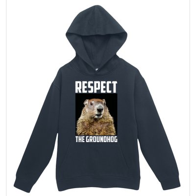 Respect The Groundhog Woodchuck Photo Ground Hog Day Urban Pullover Hoodie