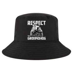 Respect The Groundhog Funny Woodchuck Cool Comfort Performance Bucket Hat