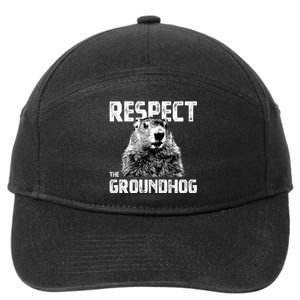 Respect The Groundhog Funny Woodchuck 7-Panel Snapback Hat