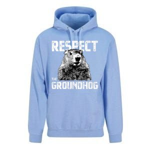 Respect The Groundhog Funny Woodchuck Unisex Surf Hoodie