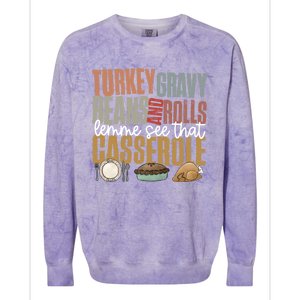 Retro Turkey Gravy Beans And Rolls Let Me See That Casserole Gift Colorblast Crewneck Sweatshirt