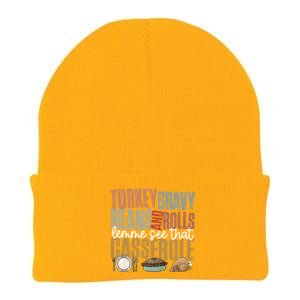 Retro Turkey Gravy Beans And Rolls Let Me See That Casserole Gift Knit Cap Winter Beanie