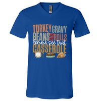 Retro Turkey Gravy Beans And Rolls Let Me See That Casserole Gift V-Neck T-Shirt