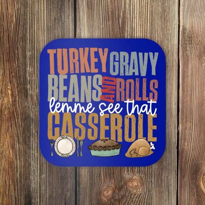 Retro Turkey Gravy Beans And Rolls Let Me See That Casserole Gift Coaster