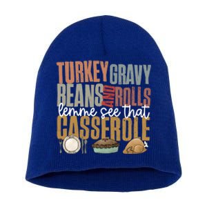 Retro Turkey Gravy Beans And Rolls Let Me See That Casserole Gift Short Acrylic Beanie