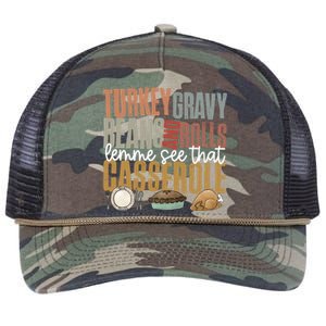 Retro Turkey Gravy Beans And Rolls Let Me See That Casserole Gift Retro Rope Trucker Hat Cap