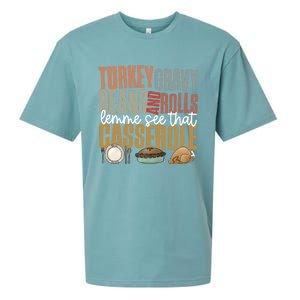 Retro Turkey Gravy Beans And Rolls Let Me See That Casserole Gift Sueded Cloud Jersey T-Shirt