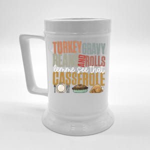 Retro Turkey Gravy Beans And Rolls Let Me See That Casserole Gift Beer Stein