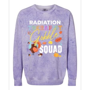 Radiation Therapist Gobble Squad Thanksgiving Matching Colorblast Crewneck Sweatshirt