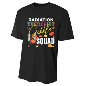 Radiation Therapist Gobble Squad Thanksgiving Matching Performance Sprint T-Shirt