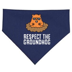 Respect The Groundhog Mammal Cute Groundhog USA-Made Doggie Bandana