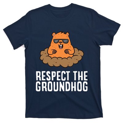 Respect The Groundhog Mammal Cute Groundhog T-Shirt