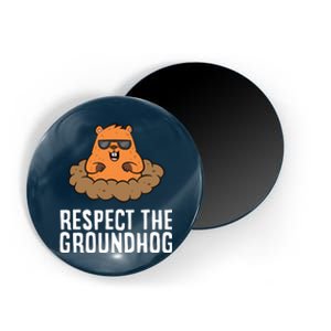 Respect The Groundhog Mammal Cute Groundhog Magnet