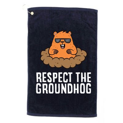 Respect The Groundhog Mammal Cute Groundhog Platinum Collection Golf Towel