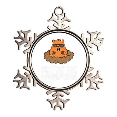 Respect The Groundhog Mammal Cute Groundhog Metallic Star Ornament