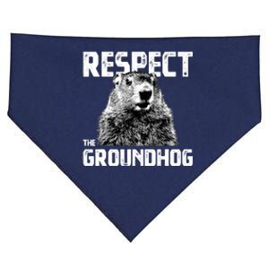 Respect The Groundhog Funny Woodchuck USA-Made Doggie Bandana