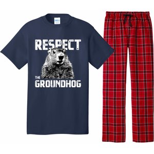 Respect The Groundhog Funny Woodchuck Pajama Set