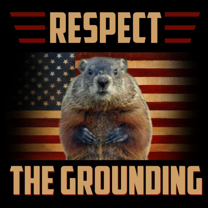 Respect The Grounding, Groundhog Day Drawstring Bag