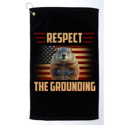 Respect The Grounding, Groundhog Day Golf Towel