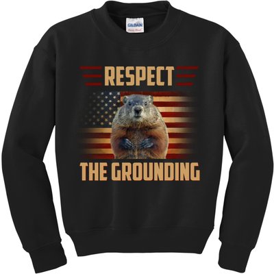 Respect The Grounding, Groundhog Day Kids Sweatshirt